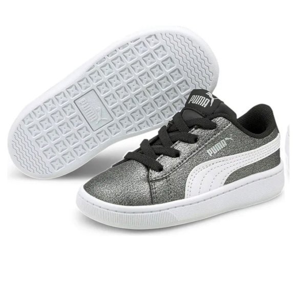 Puma Other - PUMA Vikky V2 Glitz Sneaker metallic grey Toddler kid size 8 NEW